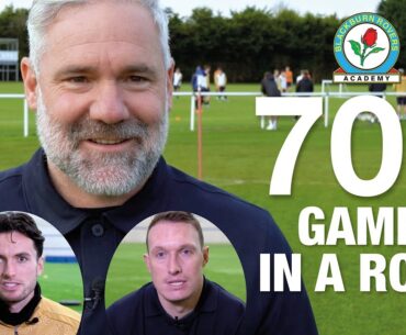 Celebrating 700 consecutive league games featuring a Rovers Academy player
