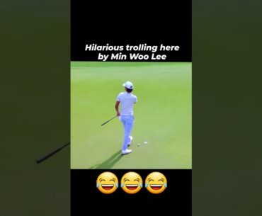 Min Woo Lee fakes using Aimpoint on tournament-winning 8-inch putt 😂 #golf #golfshorts #golfhumor
