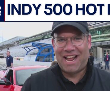 Ryan Ermani takes a ride in the pace car for the Indianapolis 500