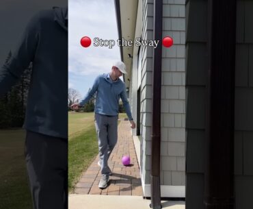 Eliminate your sway off the ball in your golf swing with this easy drill!