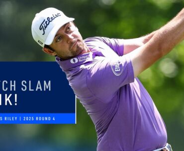 Davis Riley Slam Dunks a Chip to Move into Second Place! | 2025 PGA Championship
