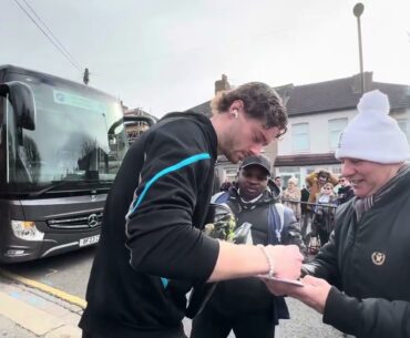 Millwall bus with Alex Neil Japhet Tanganga & all Millwall players arrival Selhurst Park #football