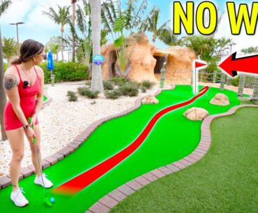 Playing the Paradise Falls Course at Lighthouse Cove Mini Golf!
