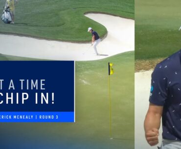 Maverick McNealy Chips In from Bunker to Reach Top 5 | 2025 PGA Championship