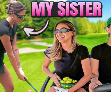 My Sister Plays Her First 9 Holes of Golf! (On-Course Sisters Match)