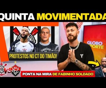 🚨 QUINTA AGITADA E PROTESTOS NO CT DO TIMÃO! ATACANTE NA MIRA! 4 JOIAS DESTAQUES DA BASE! 🚨