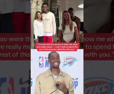 SGA talking about his wife Hailey after he won the MVP 🥹❤️ (📸 via @shai, @haileysummerss/IG)