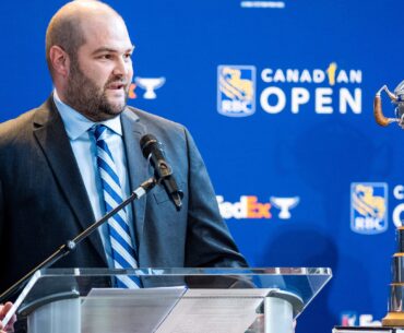 Ryan Paul addresses the room during RBC Canadian Open media day at TPC Toronto at Osprey Valley in early May. (Photo: Thomas Skrlj/Courtesy Golf Canada.)