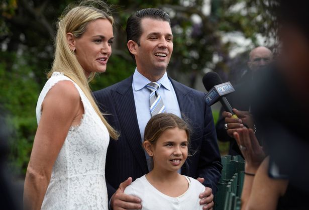 Vanessa Trump, Donald Trump, Jr, and daughter Kai attend the 139th White House Easter Egg Roll