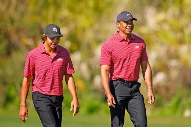 Tiger and Charlie teamed-up at the PNC Championship