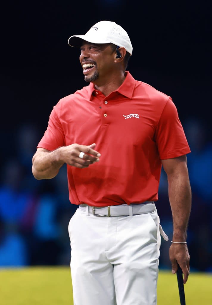 Woods has been married once before, sharing two kids with ex-wife Elin Nordegren. TGL via Getty Images
