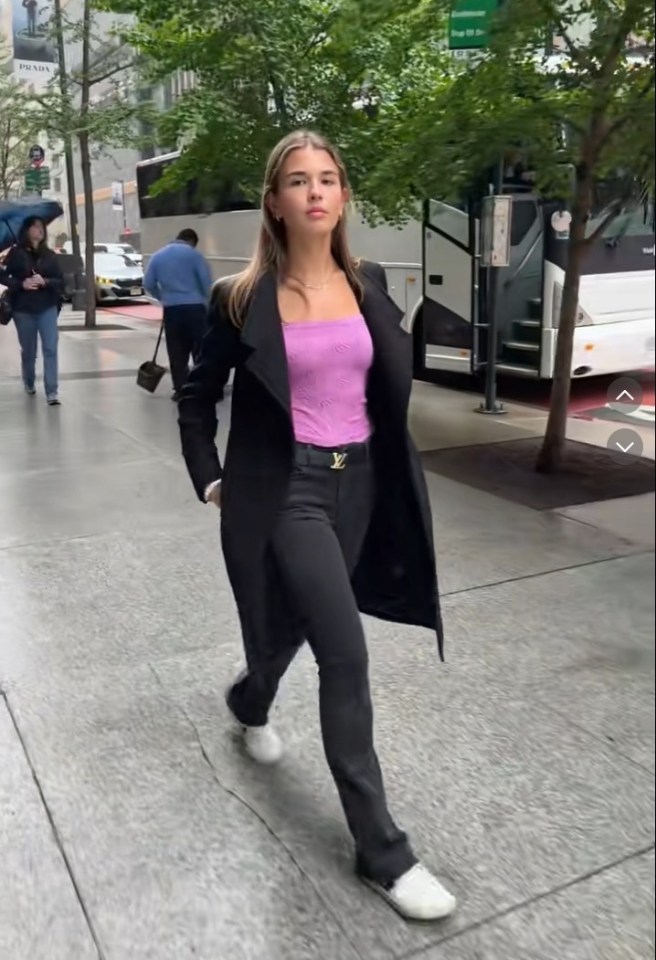 Kai Trump walking in New York City.