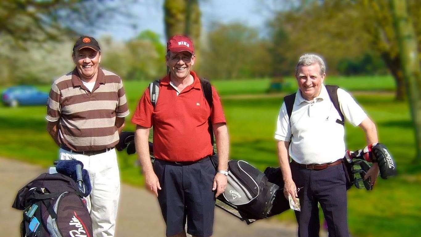 Lark Valley Golf Society members Peter Warren, Peter Bugg and Nigel Burton Picture: Adrian Simons
