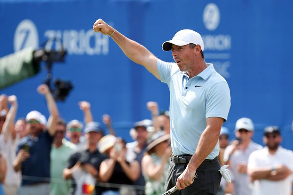 Rory McIlroy celebrating