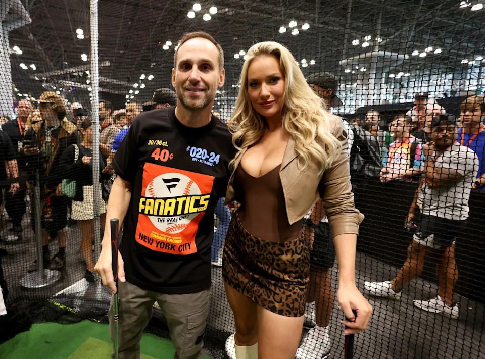 Michael Rubin and Paige Spiranac attend the Fanatics Fest NYC 2024 at Jacob Javits Center on August 17, 2024.