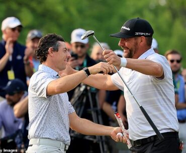 Michael Block, right, could reunite with Rory McIlroy after qualifying for the PGA Championship