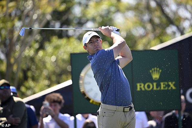 But McIlroy says after winning the Masters, he is feeling a 'lot less pressure' heading into next week's event at Quail Hollow