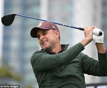 Richard Bland, picturing teeing off at a recent LIV Golf event, is enjoying a late-career surge