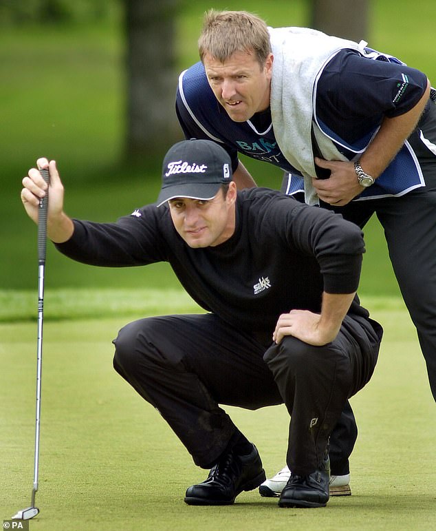 Matt Le Tissier (right) caddied for Bland at the Scottish Open at Loch Lomond back in 2002