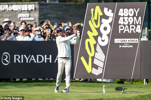 Bland pictured on day three of LIV Golf Korea at Jack Nicklaus GC Korea earlier this month
