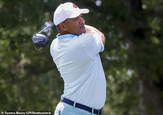 His tee shot on the 15th found the water before he missed his par putt on the 18th hole