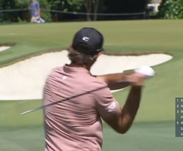 American golf star Max Homa angrily launched his club down the fairway after a wayward shot