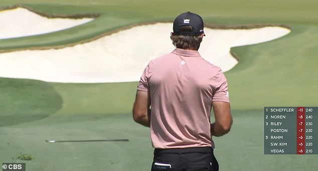Homa was furious after overhitting his approach to the third green, leading to a double bogey