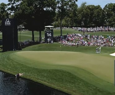 A PGA Championship volunteer went to crazy lengths to retrieve Rory McIlroy¿s ball