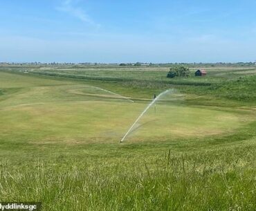 Pictured: Lydd Golf Club. Locals near Romney Marsh, Kent, claim it is no longer possible to live a quiet life due to the 'damage' and 'risk of injury'