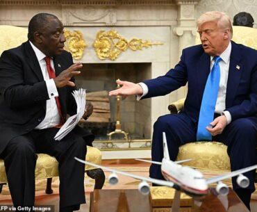 South African president Cyril Ramaphosa had a tense meeting with Donald Trump