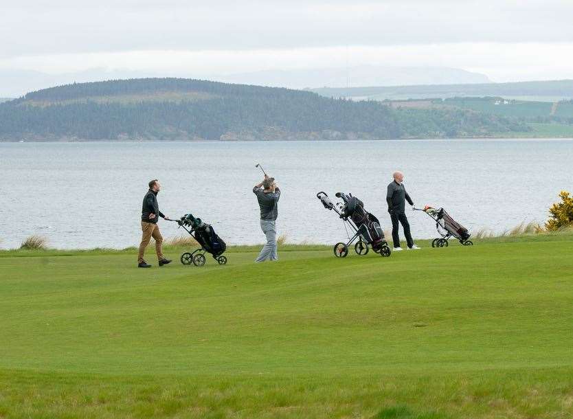 The day saw almost 100 golfers take to the Cabot Highland course at Castle Stuart. Picture: Cameron Brown/Maggie's Highland.