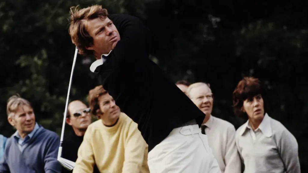 Tom Watson of the United States during the Piccadilly World Match Play Championship held on 11th October 1975. (Source: Tony Duffy/Getty Images)