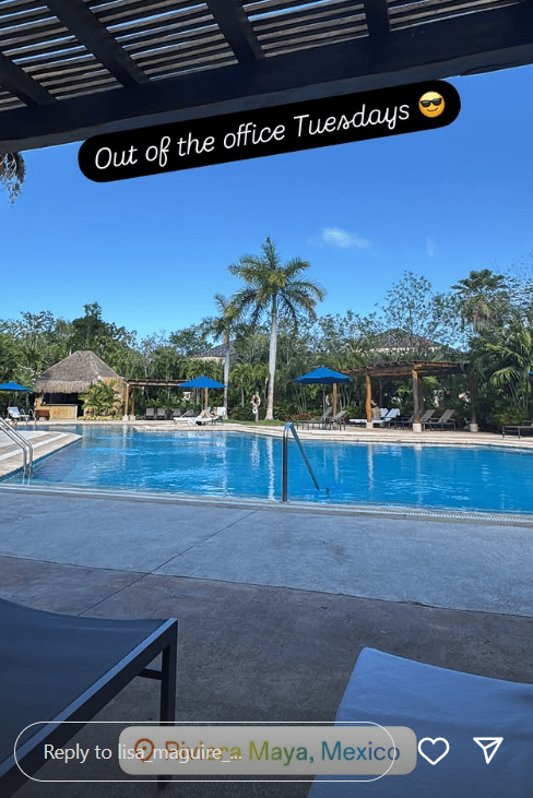Poolside view in Maya, Mexico.