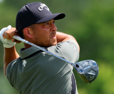Xander Schauffele hits a driver