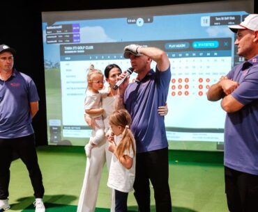 Tauranga trio’s non-stop golf fundraiser nets $15,000 for Remi’s therapy