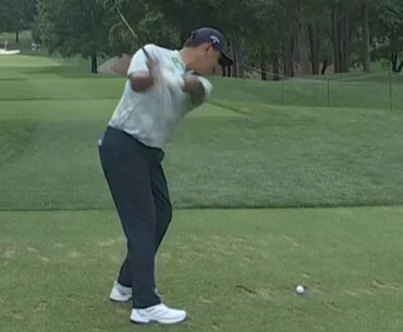 Unbelievable moment Si Woo Kim hits longest hole-in-one in major history at USPGA Championship then wildly celebrates