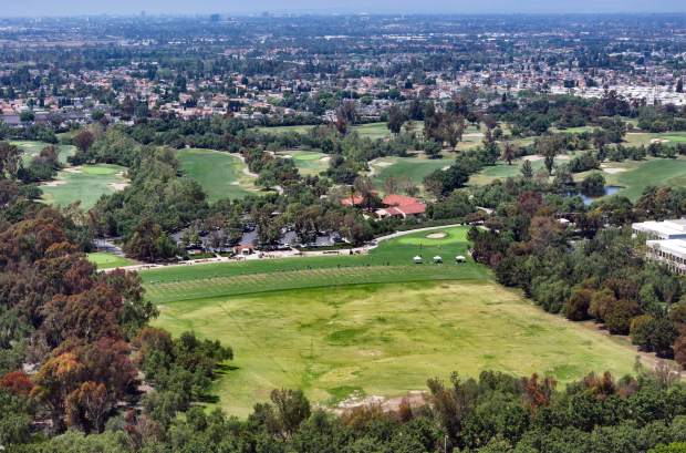 Oak Creek Golf Club and driving range looking north in...