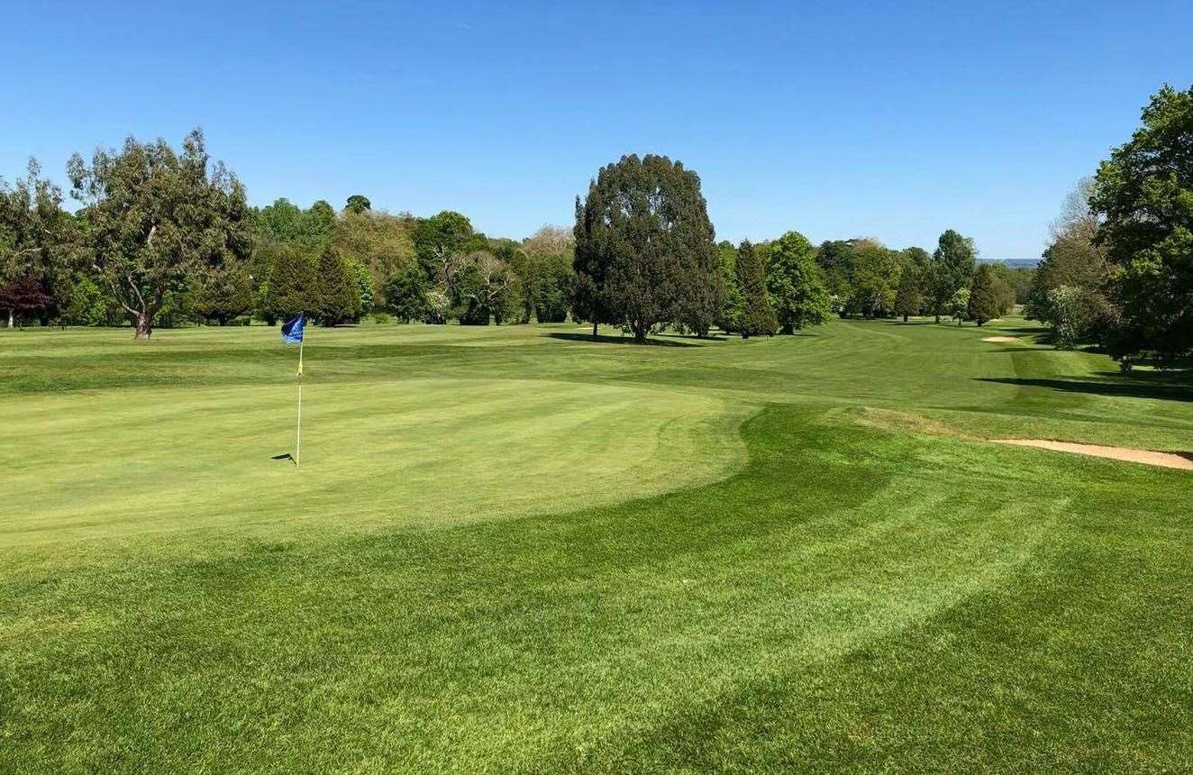 The 18th hole of the Hurricane course at West Malling Golf Club in Trottiscliffe Road