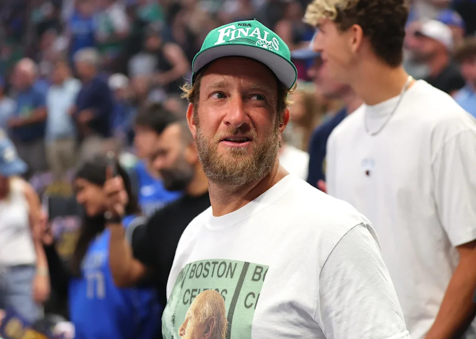 Dave Portnoy looks on prior to Game Four of the 2024 NBA Finals between the Dallas Mavericks and the Boston Celtics at American Airlines Center on June 14, 2024 in Dallas, Texas.