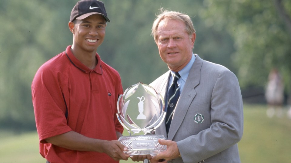 Nicklaus presented Tiger Woods with the trophy after witnessing true greatness