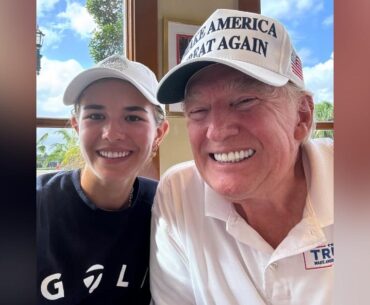 Donald Trump Claims Granddaughter Kai Can't Beat Him At Golf Yet: Watch
