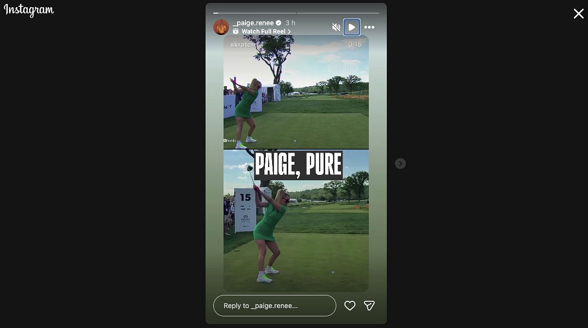 Still Taken from Paige Spiranac's Instagram Story_Image Source: Instagram/@_paige.renee