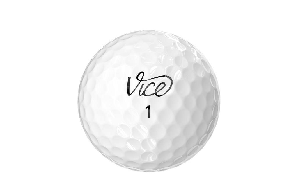 A close-up view of a golf ball