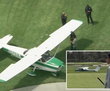 Private plane makes terrifying crash landing at iconic Riviera Country Club, shocking footage shows