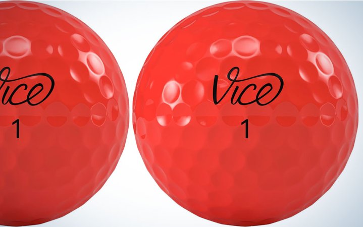  Vice Pro Plus Golf Balls in orange on a plain background on sale at Amazon