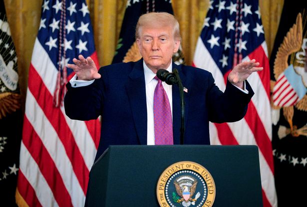WASHINGTON, DC - JUNE 12: U.S. President Donald Trump takes questions after signing a series of bills related to Californiaâ€™s vehicle emissions standards during an event in the East Room of the White House on June 12, 2025 in Washington, DC. Members of Congress passed the bills using the Congressional Review Act and the effect would largely revoke the emissions standards enacted by the state of California. (Photo by Chip Somodevilla/Getty Images) *** BESTPIX ***