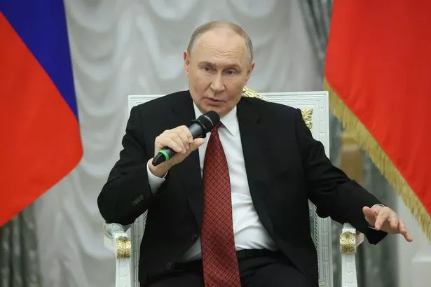 MOSCOW, RUSSIA - JUNE 12: (RUSSIA OUT) Russian President Vladimir Putin speaks during his meeting with participants of the Heroes of Russia programme at the Kremlin, on June 12, 2025 in Moscow, Russia. Putin received participants of the special programme for military personnel who took part in the war against Ukraine since 2022. (Photo by Contributor/Getty Images) *** BESTPIX ***