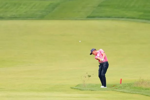 Justin Hastings of the Cayman Islands plays a shot on the second hole during the second round of the 125th U.S. Open.