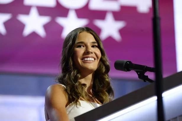MILWAUKEE, WISCONSIN, UNITED STATES - JULY 17: Daughter of Donald Trump Jr. Kai Trump attends the third day of Republican National Convention at the Fiserv Forum in Milwaukee, Wisconsin, United States, on July 17, 2024. (Photo by Jacek Boczarski/Anadolu via Getty Images)