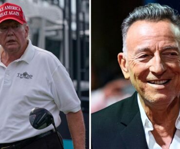 Trump shares fake clip of him hitting Bruce Springsteen with golf ball